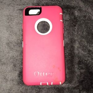 Pink & White Otter Box iPhone Case